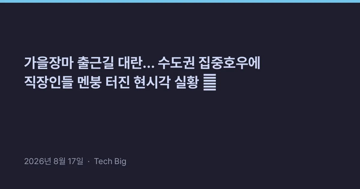 Thumbnail for 가을장마 출근길 대란... 수도권 집중호우에 직장인들 멘붕 터진 현시각 실황 ☔