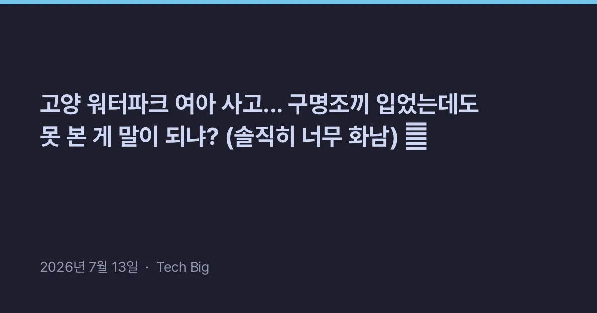 Thumbnail for 고양 워터파크 여아 사고... 구명조끼 입었는데도 못 본 게 말이 되냐? (솔직히 너무 화남) 🤬