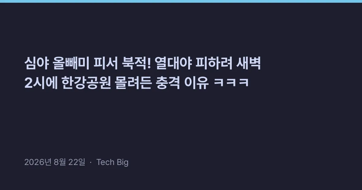 Thumbnail for 심야 올빼미 피서 북적! 열대야 피하려 새벽 2시에 한강공원 몰려든 충격 이유 ㅋㅋㅋ