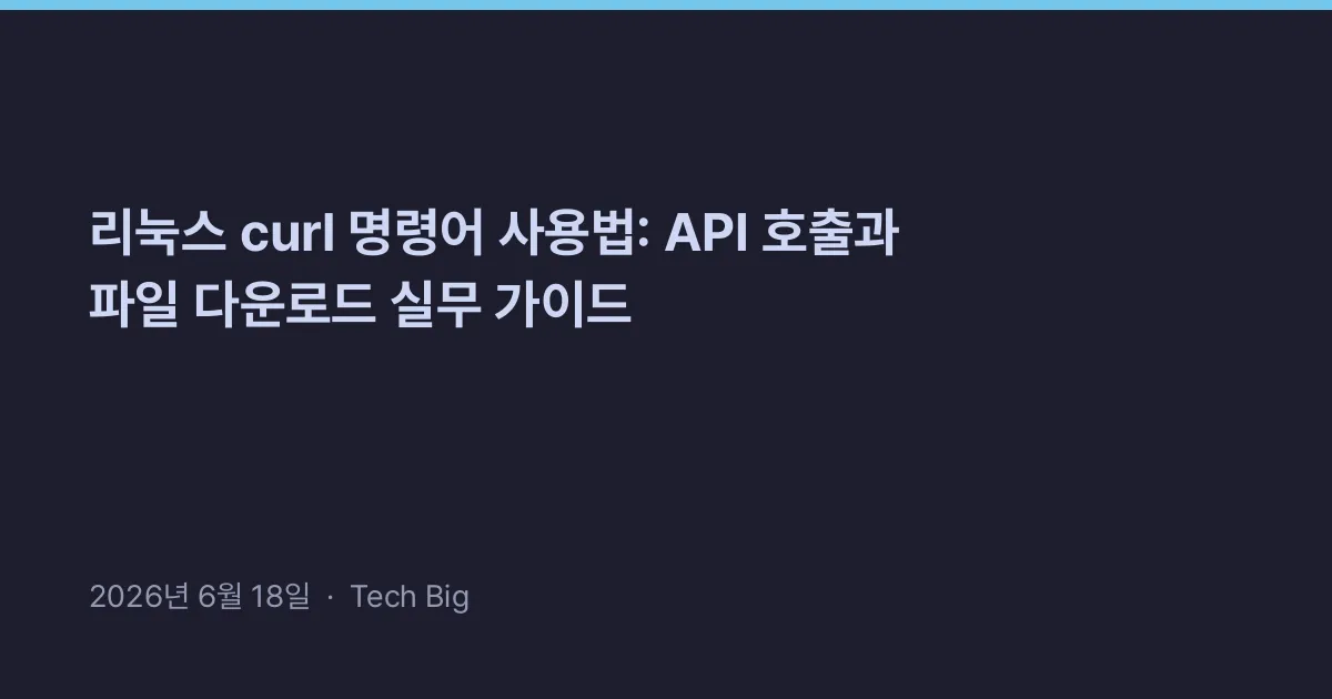 Thumbnail for 리눅스 curl 명령어 사용법: API 호출과 파일 다운로드 실무 가이드