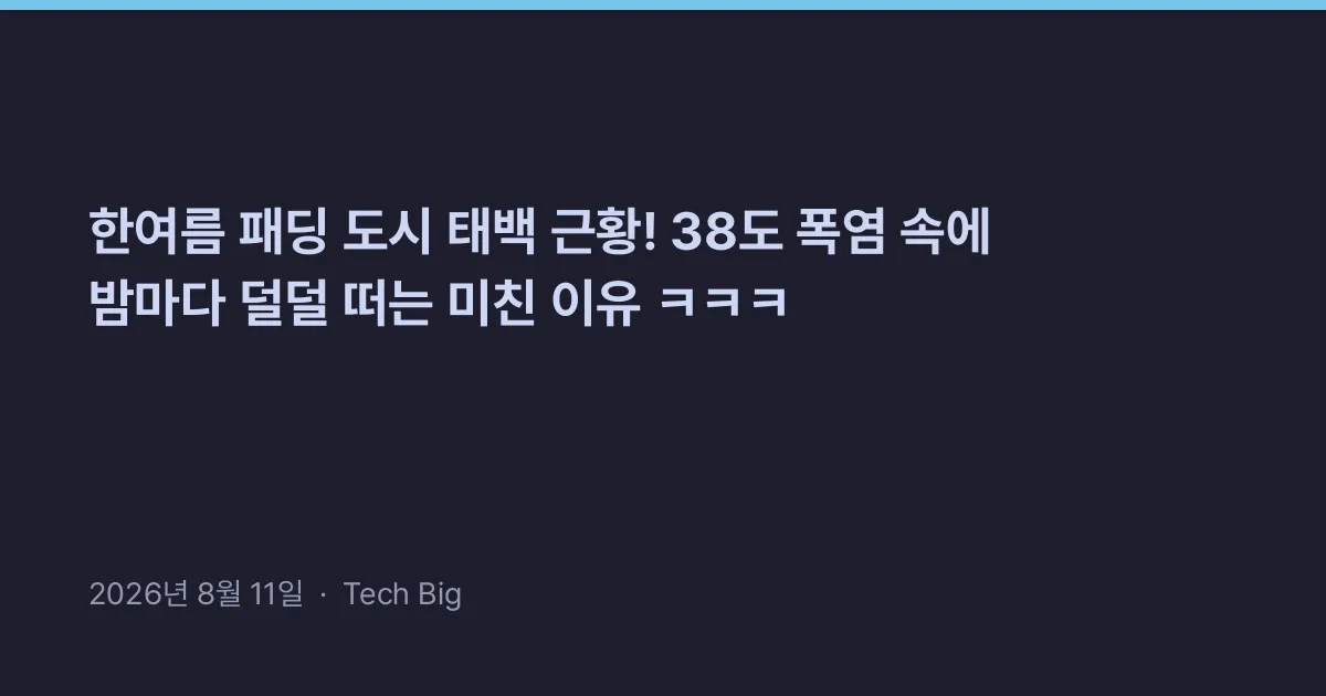 Thumbnail for 한여름 패딩 도시 태백 근황! 38도 폭염 속에 밤마다 덜덜 떠는 미친 이유 ㅋㅋㅋ